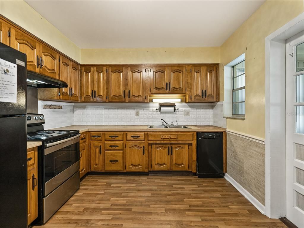 Interior, Kitchen, Wood Texture Flooring