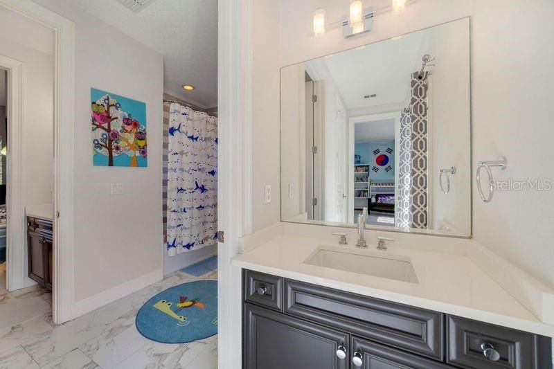 Bathroom, Interior, Marble, Recessed Lighting