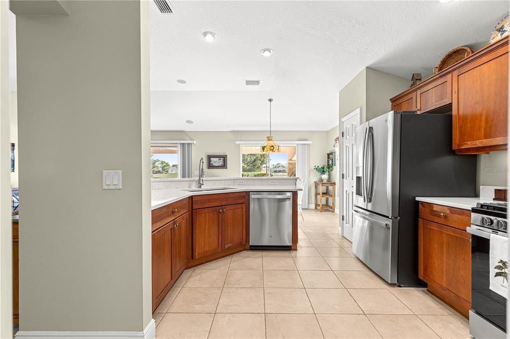 Interior, Kitchen, Pendant Lights, Recessed Lighting, Stainless Steel Appliances