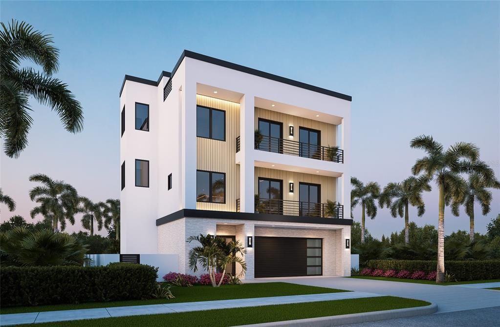 Attached, Exterior, Facade, Modern