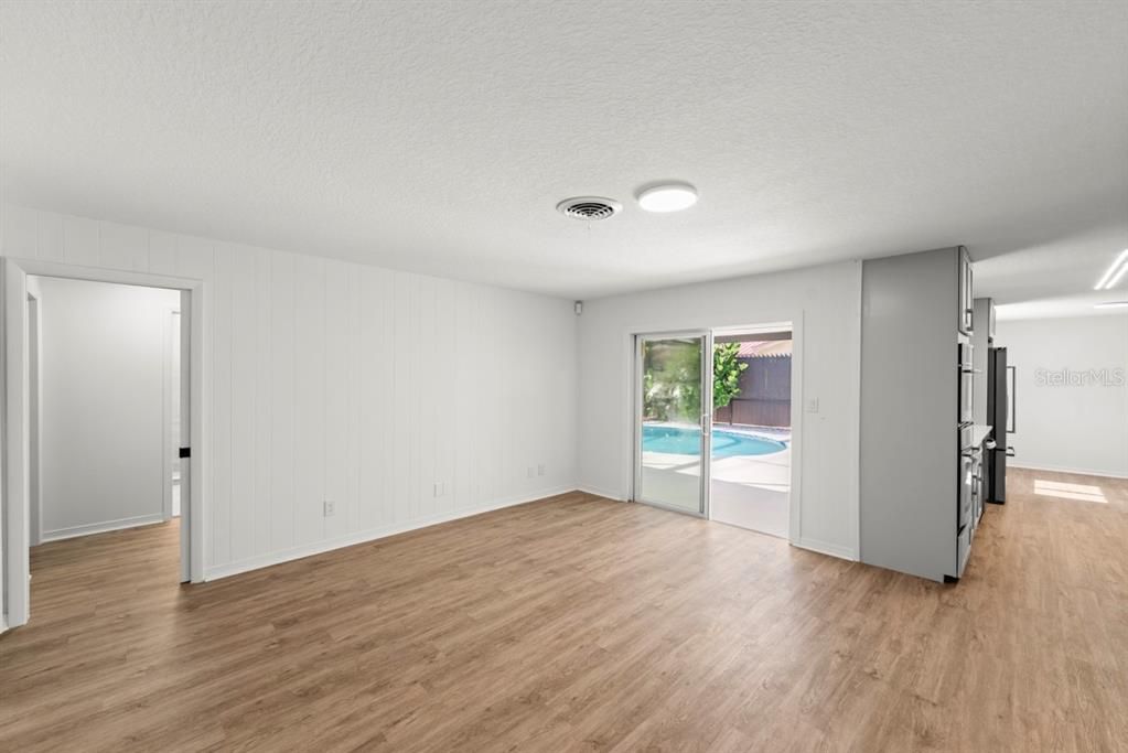 Empty room, Interior, Kitchen, Wood Texture Flooring