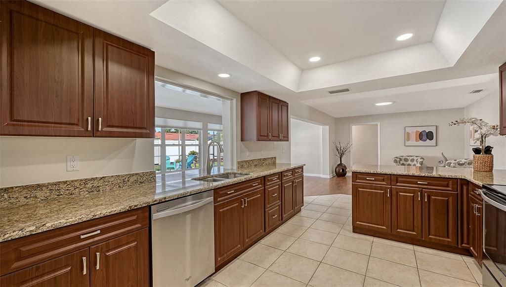 Interior, Kitchen, Recessed Lighting, Wood Texture Flooring
