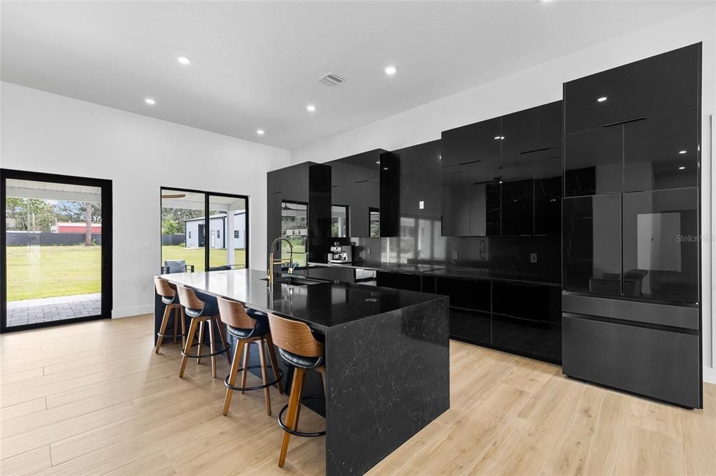 Interior, Kitchen, Recessed Lighting, Wood Texture Flooring