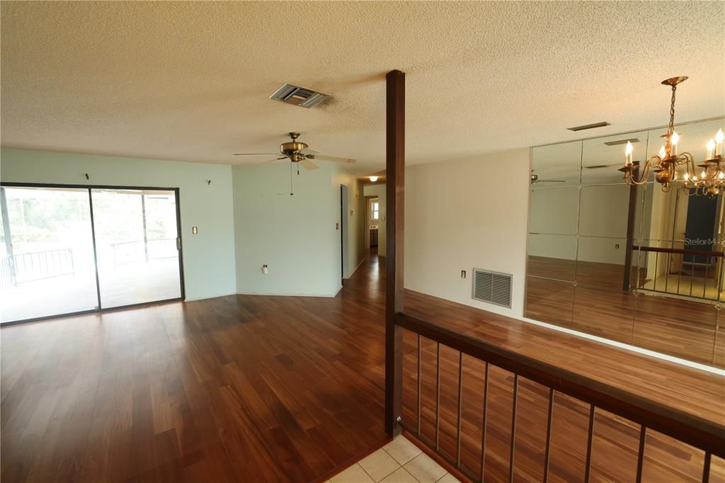 Chandelier, Empty room, Interior, Wood Texture Flooring