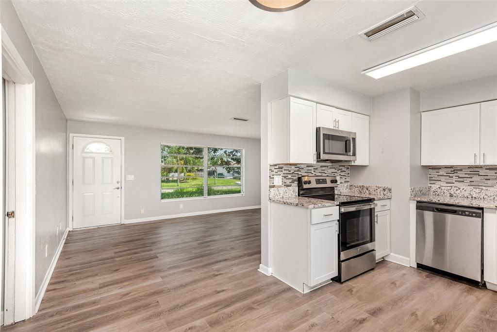 Interior, Kitchen, Stainless Steel Appliances, Wood Texture Flooring