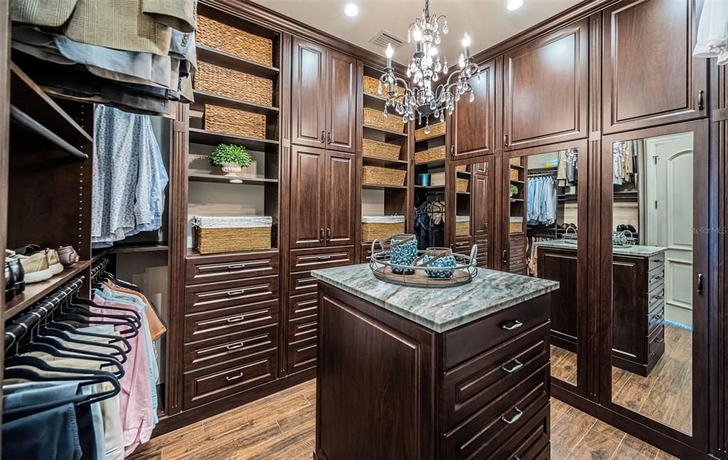 Chandelier, Interior, Recessed Lighting, Walk-in Closets, Wood Texture Flooring