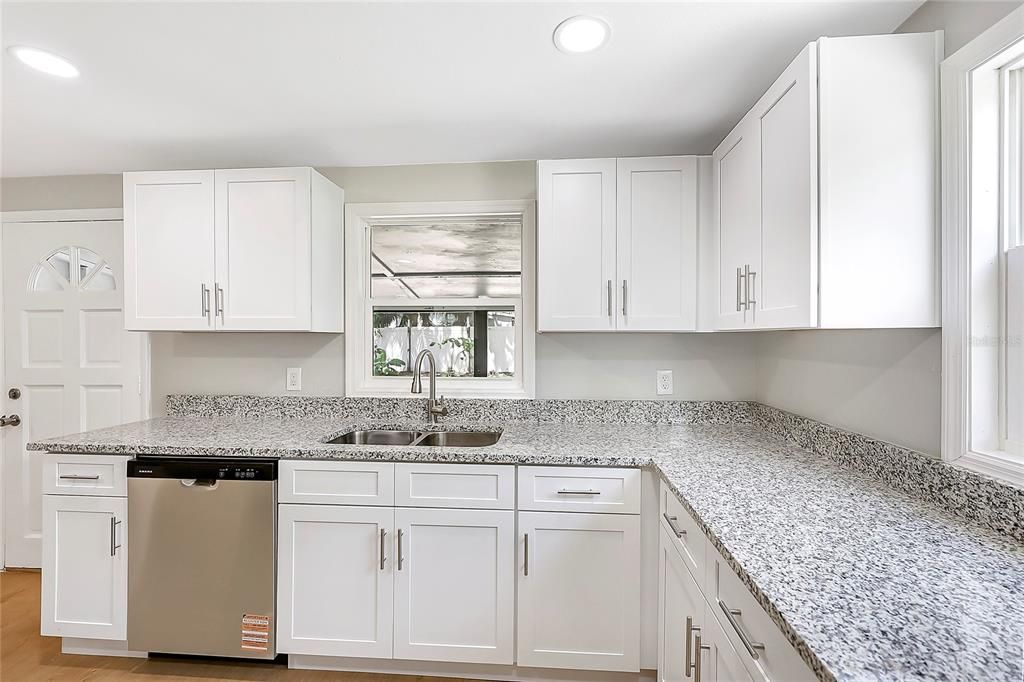 Interior, Kitchen, Recessed Lighting, Wood Texture Flooring