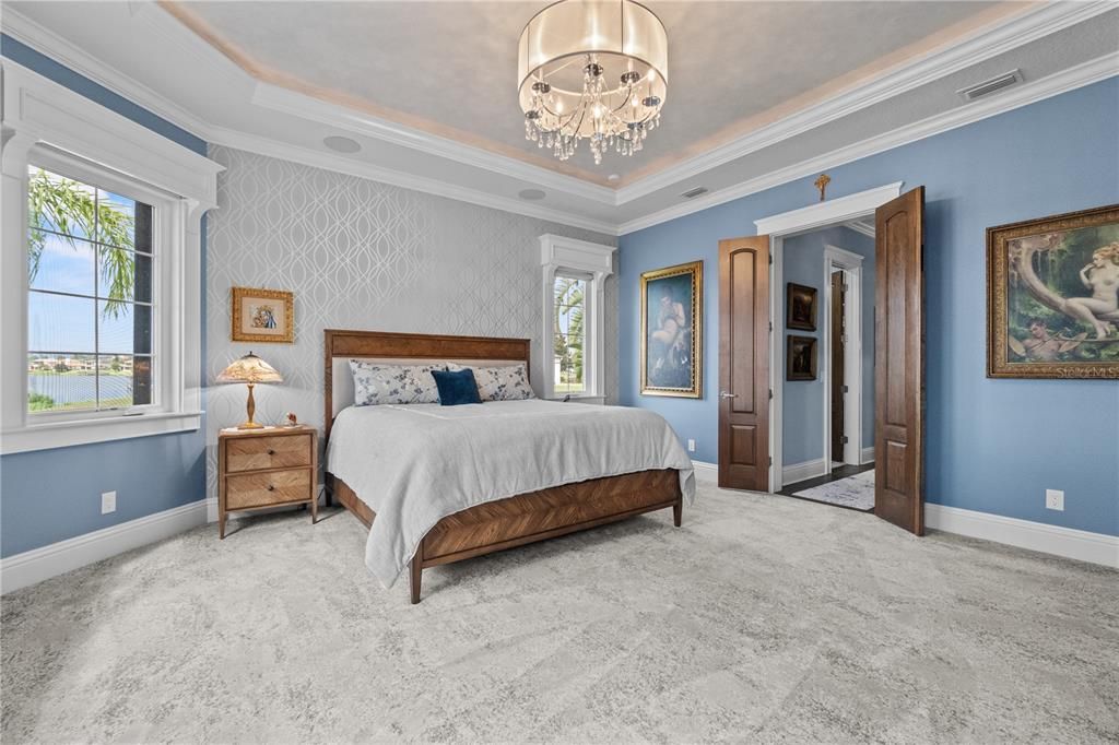 Bedroom, Chandelier, Interior