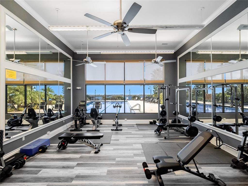 Fitness Equipment, Interior, Water, Wood Texture Flooring