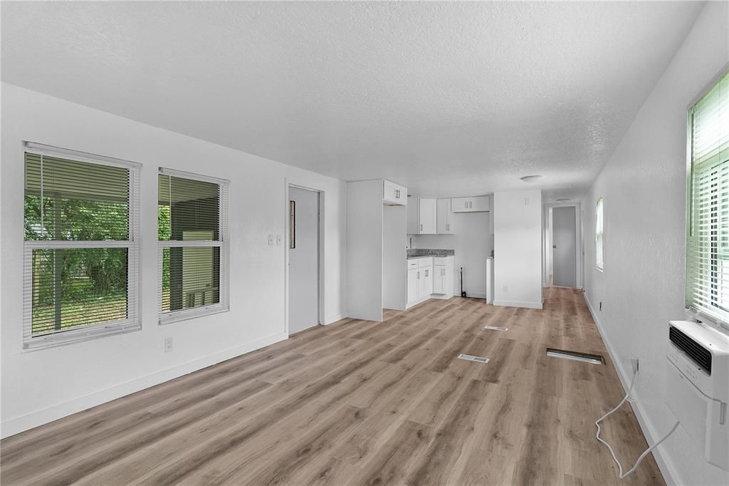 Empty room, Interior, Kitchen, Wood Texture Flooring