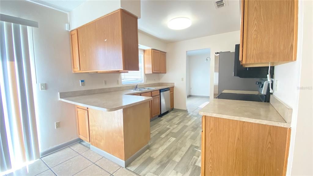 Interior, Kitchen, Wood Texture Flooring