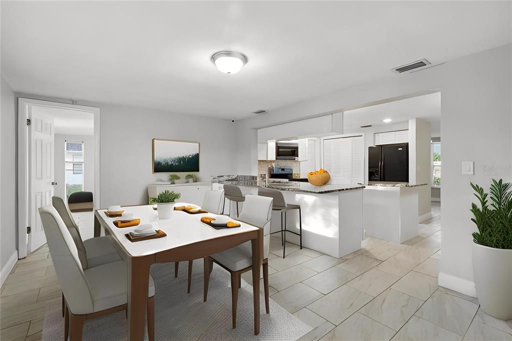 Dining room, Interior, Kitchen, Stainless Steel Appliances