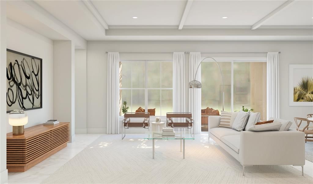 Interior, Living room, Recessed Lighting