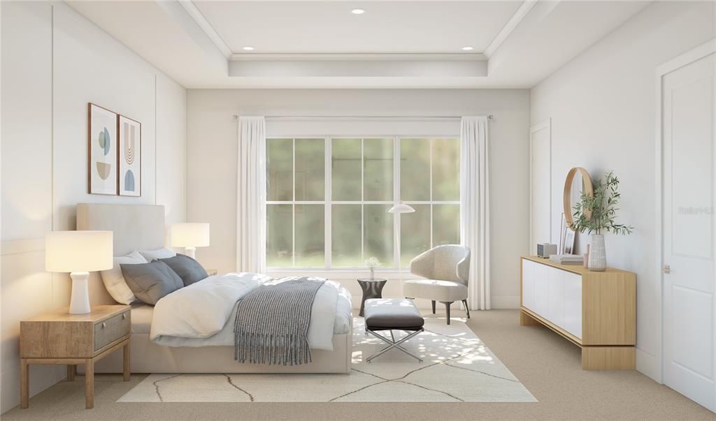Bedroom, Interior, Recessed Lighting
