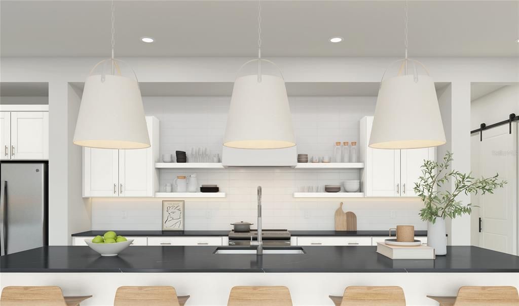 Interior, Kitchen, Pendant Lights, Recessed Lighting