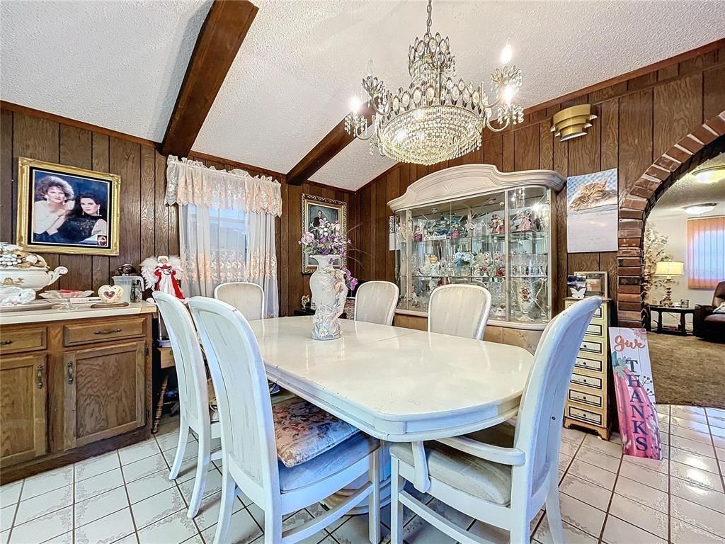 Chandelier, Dining room, Interior, Wooden Walls
