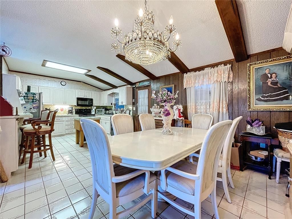 Chandelier, Dining room, Interior, Kitchen, Wooden Beams