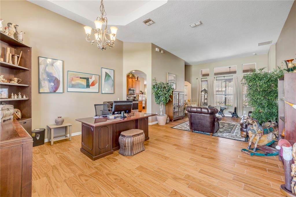 Chandelier, Home Office, Interior, Living room, Wood Texture Flooring