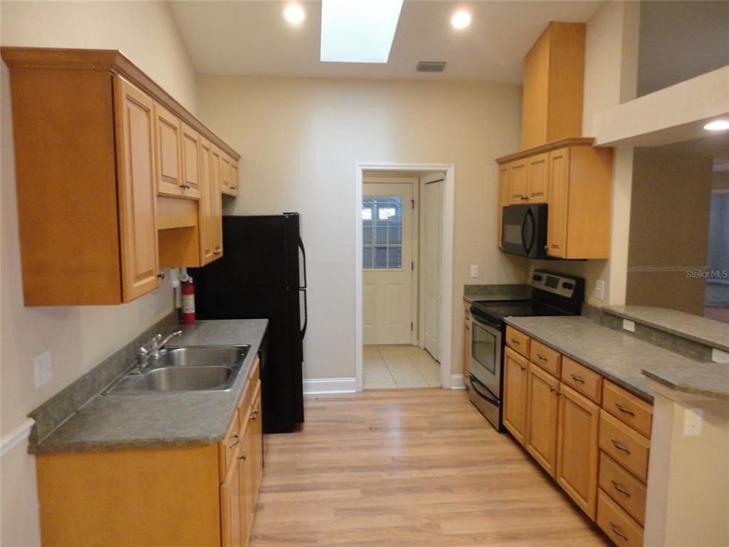 Interior, Kitchen, Recessed Lighting, Wood Texture Flooring