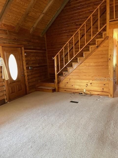 Empty room, Interior, Wooden Beams, Wooden Ceilings, Wooden Walls