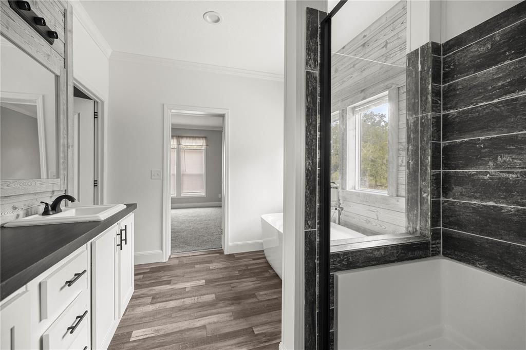 Bathroom, Interior, Wood Texture Flooring