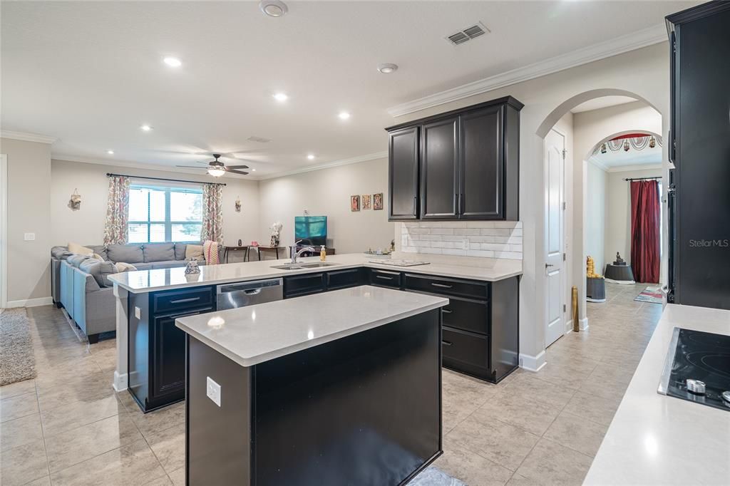 Interior, Kitchen, Living room, Recessed Lighting