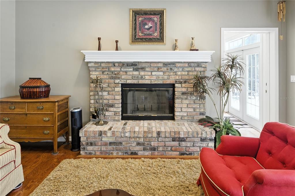Fireplace, Interior, Wood Texture Flooring