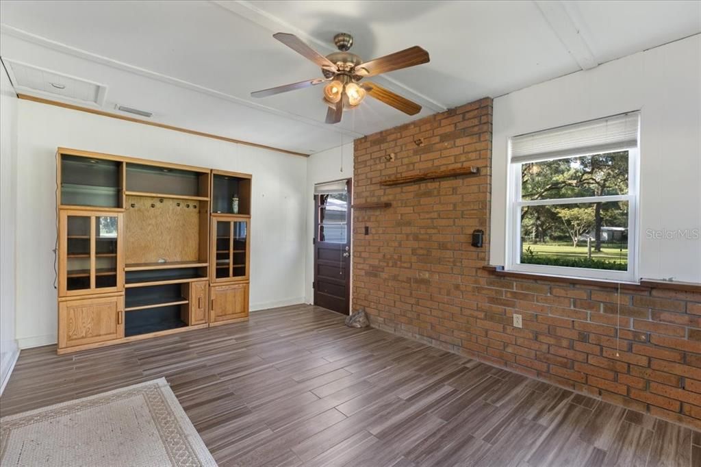 Empty room, Interior, Stone Walls, Wood Texture Flooring