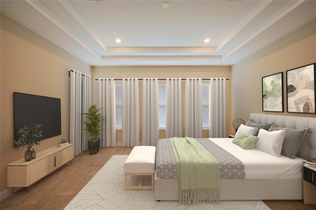 Bedroom, Interior, Recessed Lighting