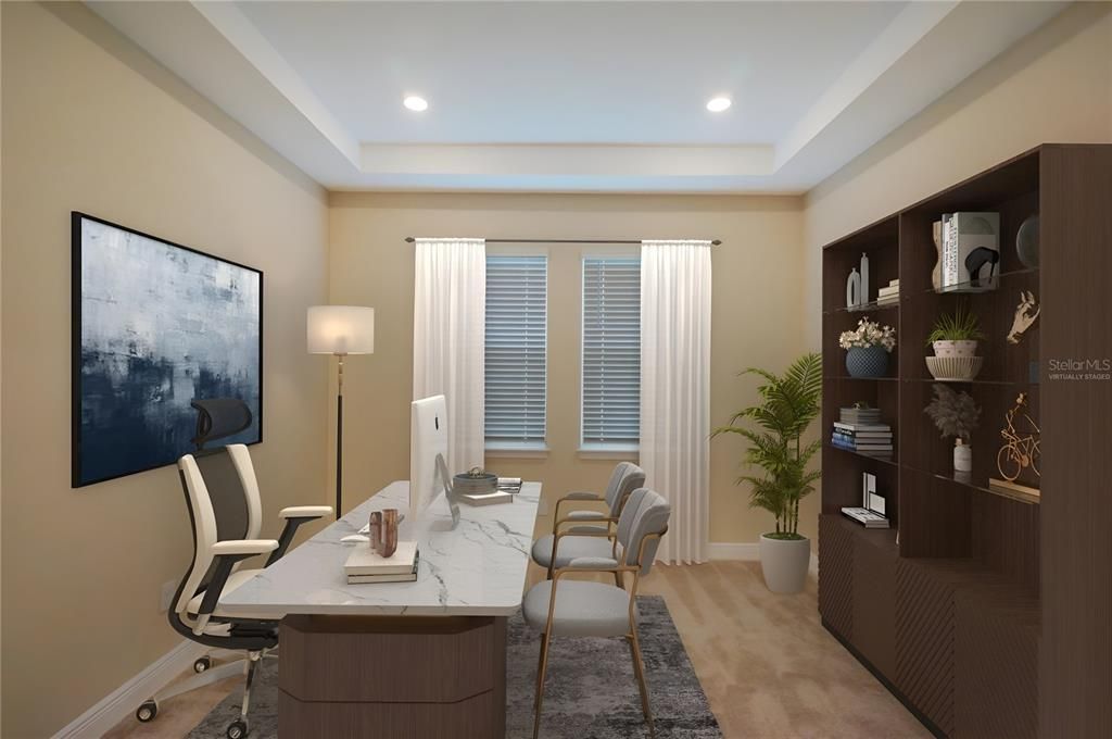 Home Office, Interior, Recessed Lighting