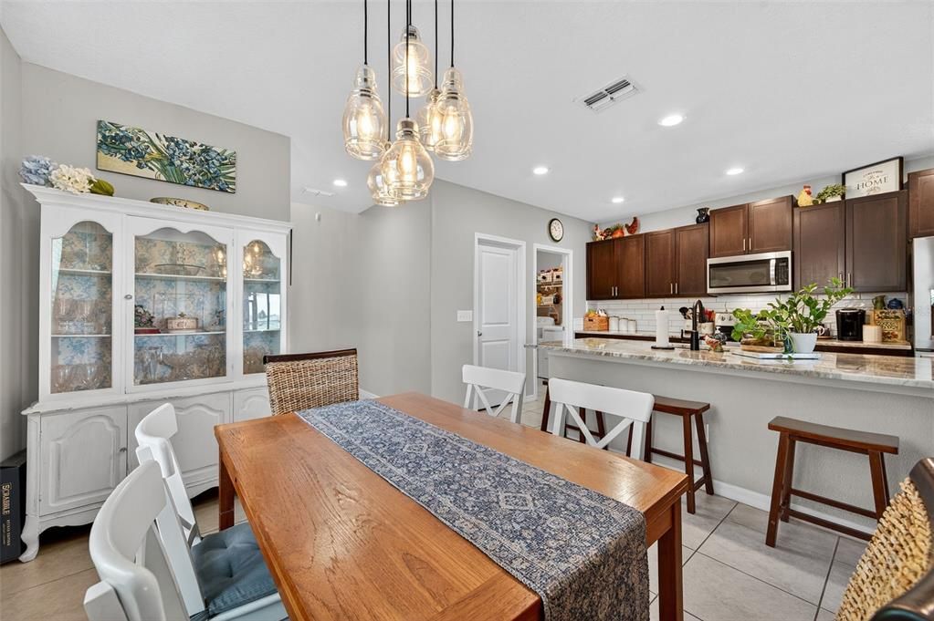 Dining room, Interior, Kitchen, Pendant Lights, Recessed Lighting