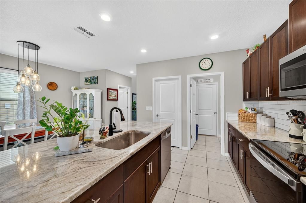 Interior, Kitchen, Pendant Lights, Recessed Lighting, Stainless Steel Appliances