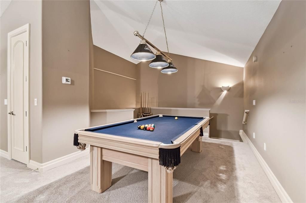 Billiard Table, Game Room, Interior, Pendant Lights