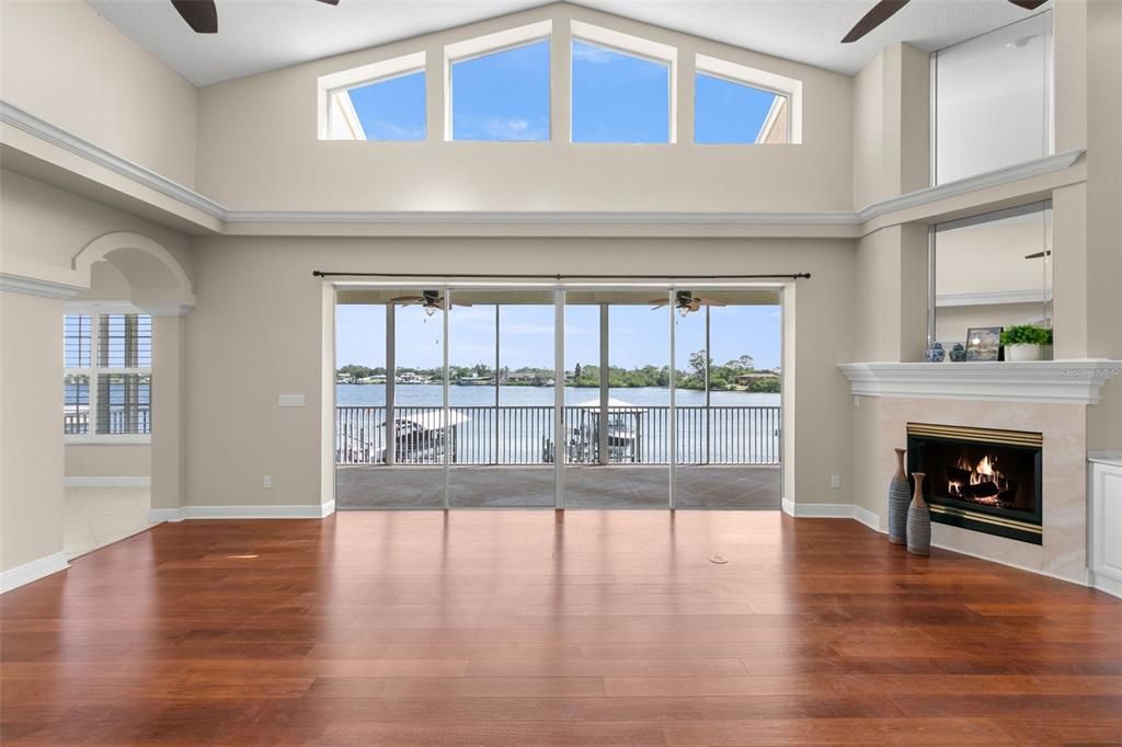 Fireplace, Interior, Water, Wood Texture Flooring