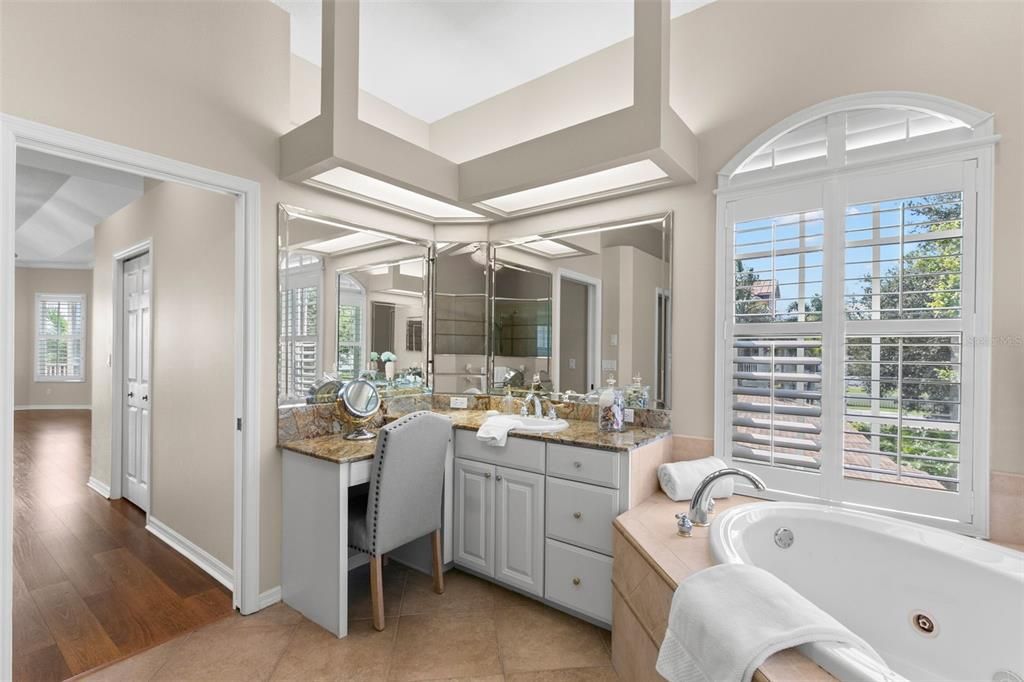 Bathroom, Dual Sink Vanities, Interior, Wood Texture Flooring