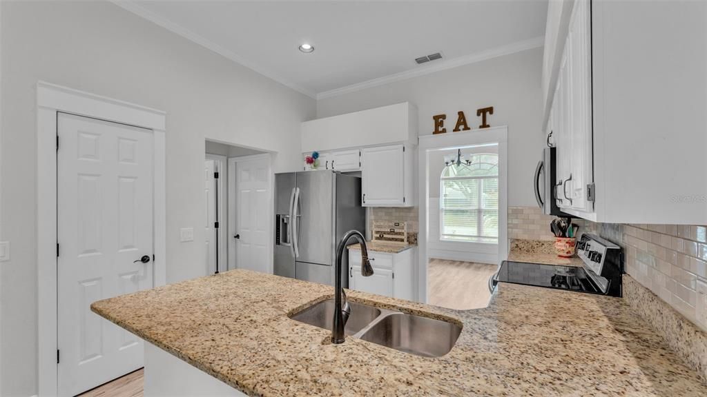 Interior, Kitchen, Recessed Lighting, Wood Texture Flooring