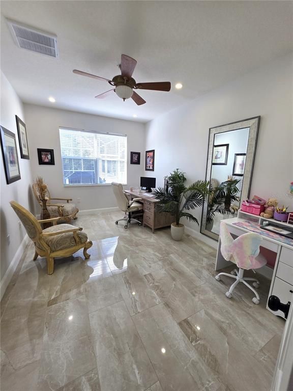 Home Office, Interior, Recessed Lighting