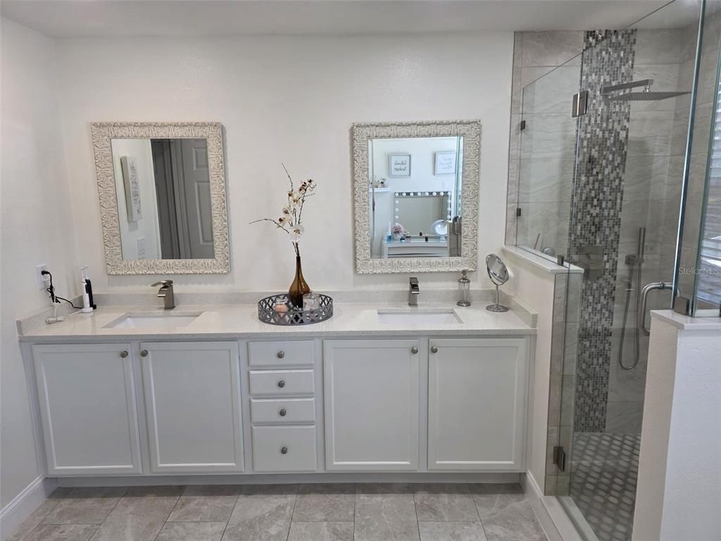 Bathroom, Dual Sink Vanities, Glass Shower, Interior