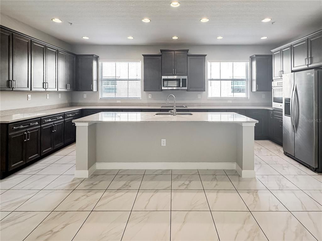 Interior, Kitchen, Marble, Recessed Lighting