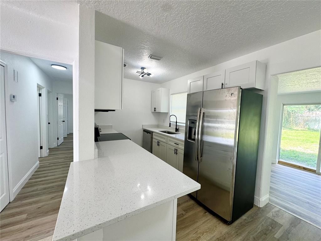 Interior, Kitchen, Stainless Steel Appliances, Wood Texture Flooring