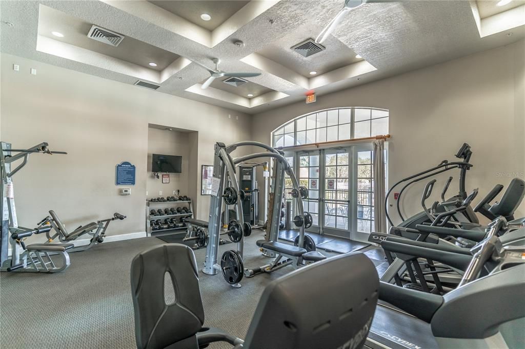 Fitness Equipment, Gym, Interior, Recessed Lighting