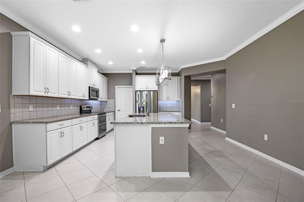 Interior, Kitchen, Pendant Lights, Recessed Lighting, Stainless Steel Appliances