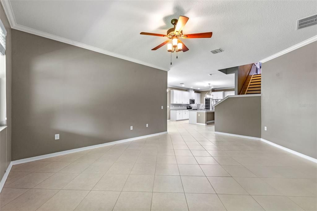 Empty room, Interior, Kitchen, Recessed Lighting