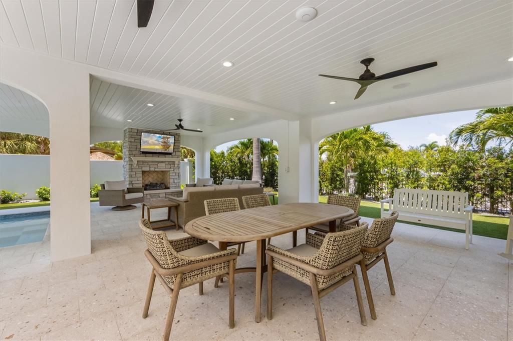 Exterior, Fireplace, Pool, Recessed Lighting