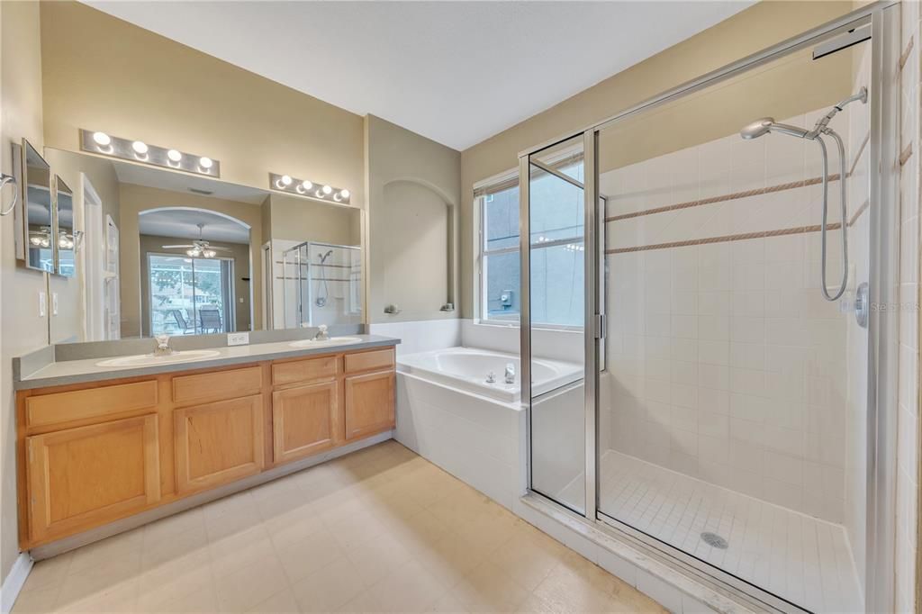 Bathroom, Dual Sink Vanities, Glass Shower, Interior