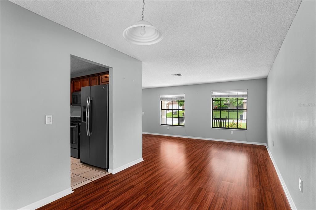 Interior, Kitchen, Pendant Lights, Wood Texture Flooring