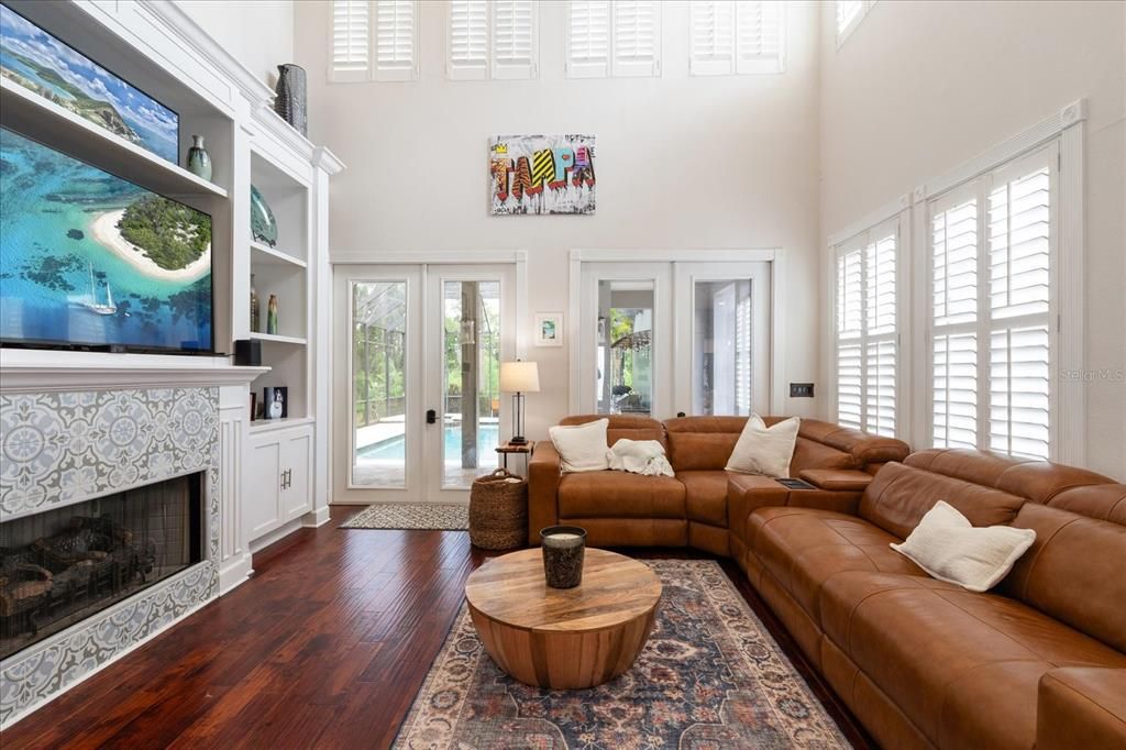 Fireplace, Interior, Living room, Wood Texture Flooring