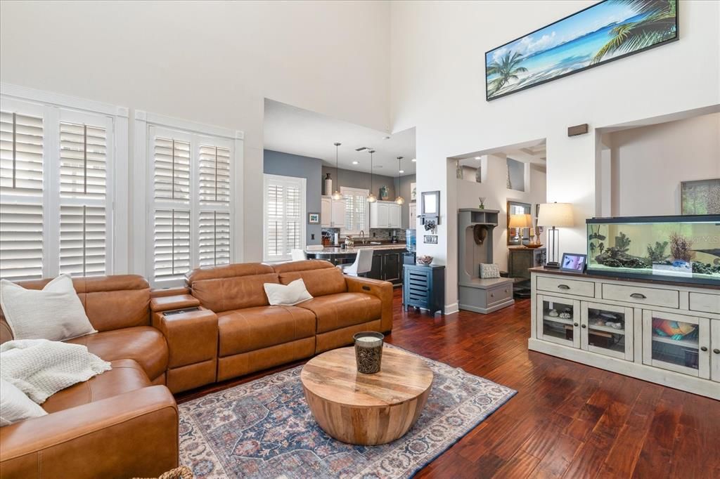 Interior, Kitchen, Living room, Pendant Lights, Stainless Steel Appliances, Wood Texture Flooring