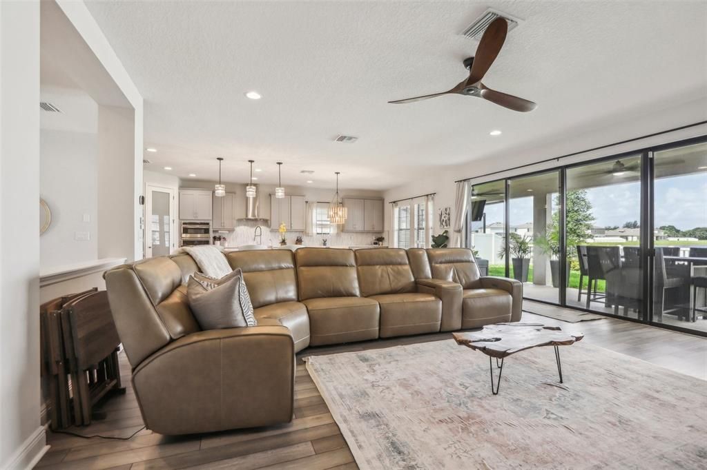 Interior, Kitchen, Living room, Pendant Lights, Recessed Lighting, Stainless Steel Appliances, Wood Texture Flooring