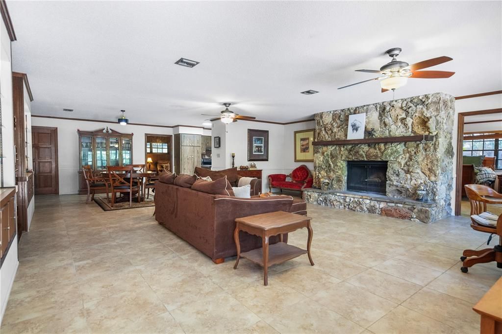 Dining room, Fireplace, Interior, Living room
